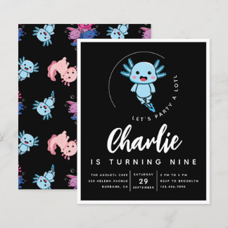 Budget Axolotl Birthday Party Einladung