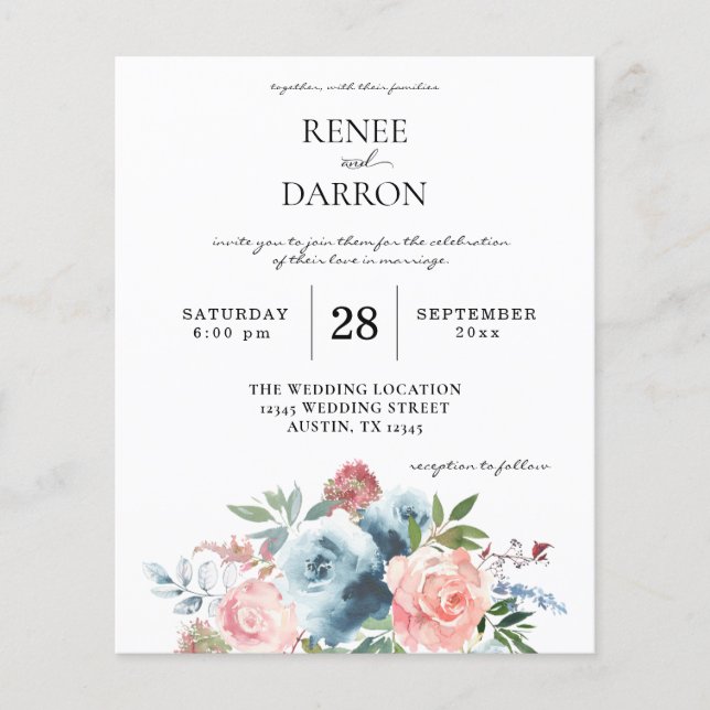 Budget Baby Blue & Blush Pink Blumenzwiebeln Flyer (Vorne)