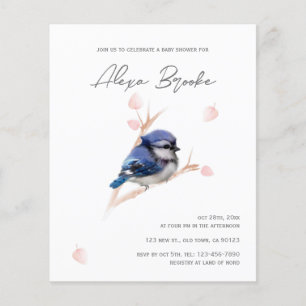 Budget Baby Blue Jay Bird Baby Dusche Einladung