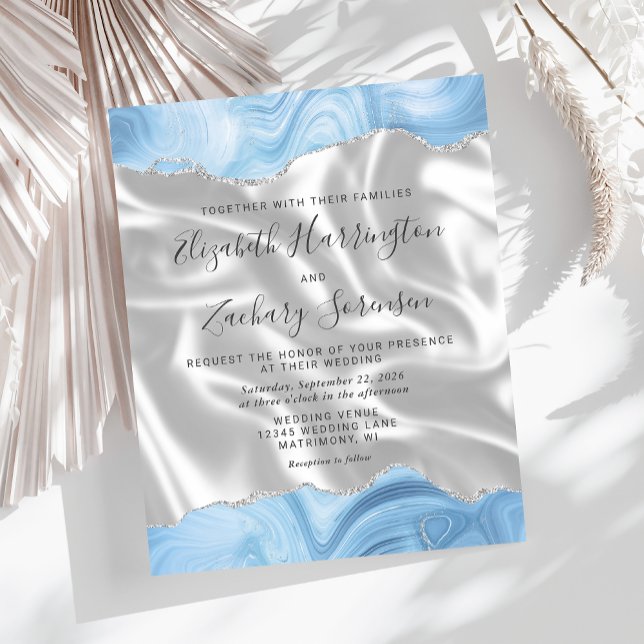 Budget Baby Blue Silver Agate White Silk Wedding (Von Creator hochgeladen)