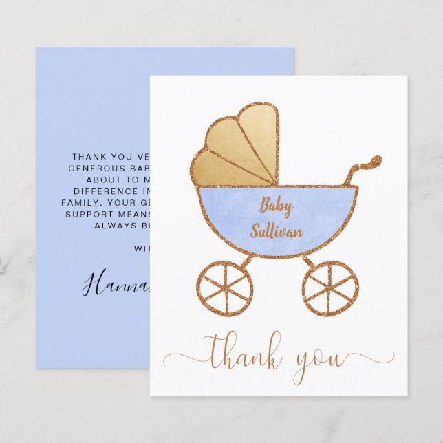 Budget Baby Boy Dusche Carriage Vielen Dank (Vorne/Hinten)