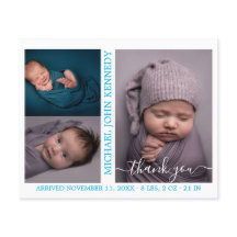 Budget Baby Boy Foto Collage Geburtsankündigung