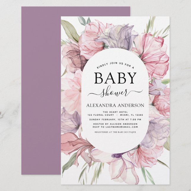 Budget Baby Dusche Boho Dusty Pink Lila (Vorne/Hinten)