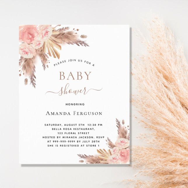 Budget Baby Dusche Boho Pampas Gras Rose Gold (Von Creator hochgeladen)