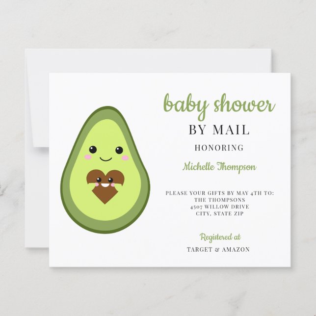 Budget Baby Dusche by Mail Kawaii Avocado Schwange (Vorderseite)