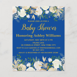 Budget Baby Dusche Einladung Royal Blue Boy Gold