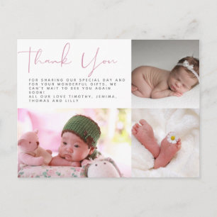 BUDGET Baby Dusche FOTO Collage Vielen Dank Postkarte