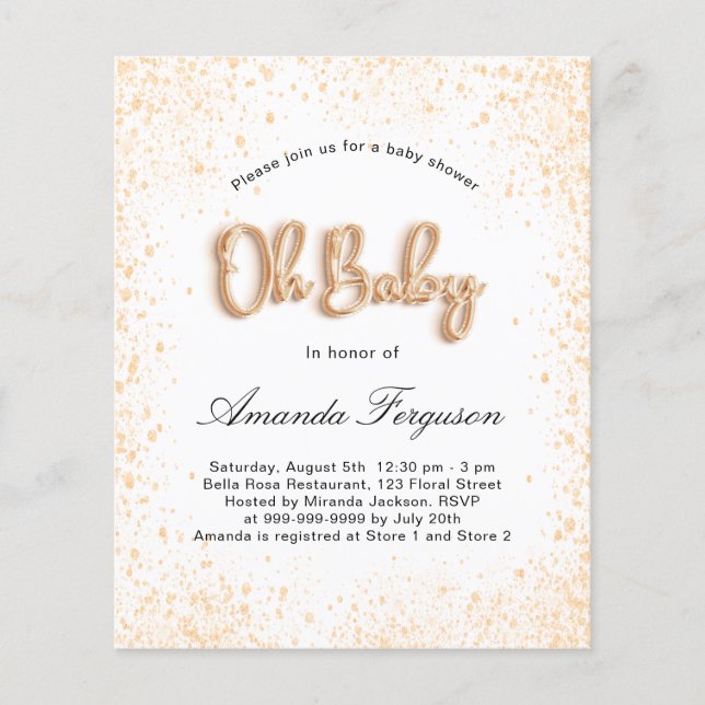 Budget Baby Dusche Glitzer Junge (Vorderseite)