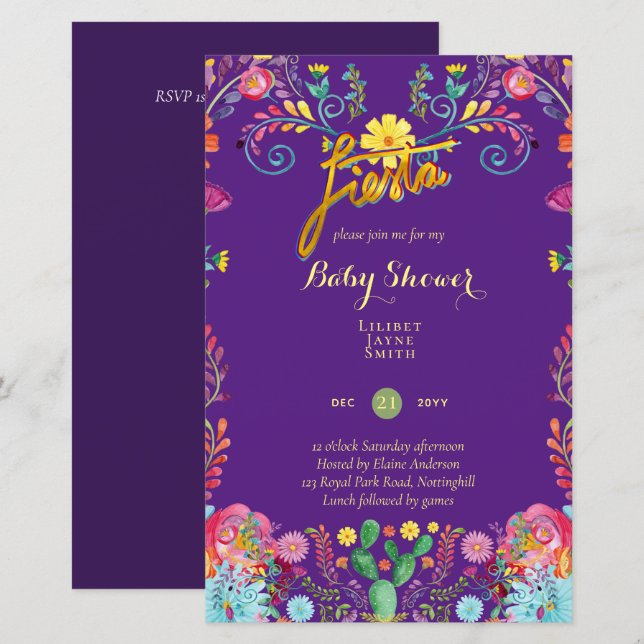 Budget Baby Dusche große Blüte - Farbe bearbeiten (Vorne/Hinten)