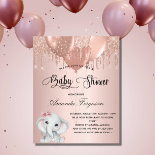 Budget Baby Dusche Rose Elefantenmädchen