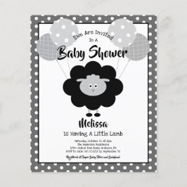 Budget Baby Dusche Spaß Schwarz-weiß Lamb Einladun