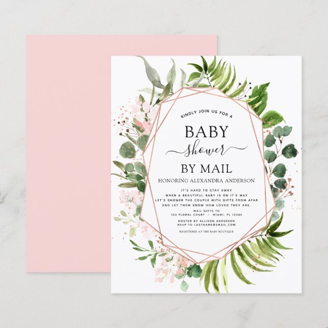 Budget Baby Dusche von Mail Greeneration Einladung (Vorne/Hinten)