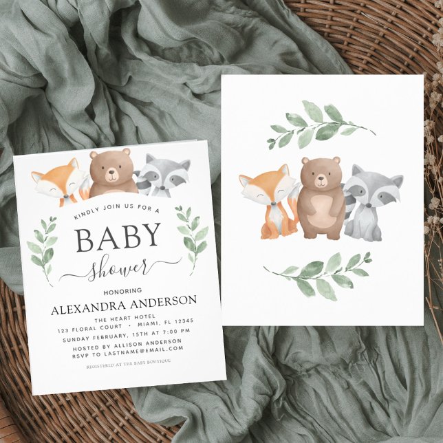 Budget Baby Dusche Woodland Eukalyptus Flyer (Von Creator hochgeladen)