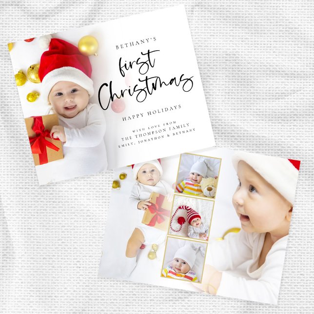 Budget Baby First Christmas 6 Photos Carte de vaca (Budget price smaller 4.5 x 5.6")