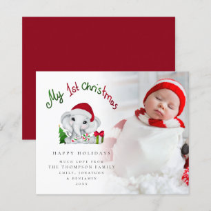 Budget Baby First Christmas Elephant Carte photo