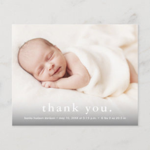 Budget-Baby-Foto-Danksagungskarte zur Geburtsanzei