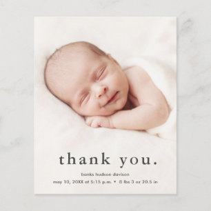 Budget-Baby-Foto-Danksagungskarte zur Geburtsanzei