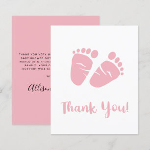 Budget Baby Girl Feet Pink Dusche Danke Karte