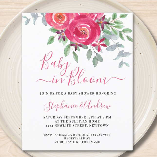 Budget Baby in Bloom Baby Shower Invitation (Von Creator hochgeladen)
