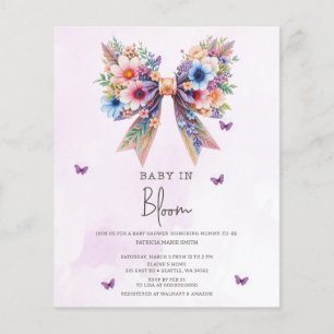 Budget Baby in Bloom Bow Girl Babydusche Einladung