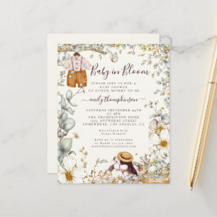 Budget Baby in Bloom Boy Dusche Cream Einladung