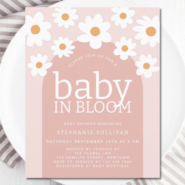 Budget Baby in Bloom Daisy Baby Dusche Einladung (Von Creator hochgeladen)