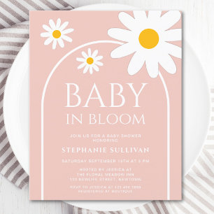 Budget Baby in Bloom Daisy Baby Dusche Einladung