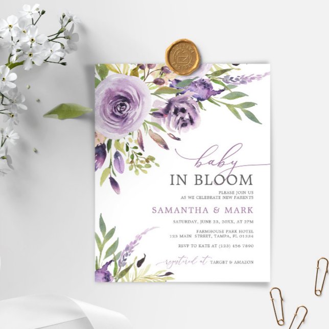 BUDGET Baby in Bloom Floral Baby Dusche Einladung (Von Creator hochgeladen)
