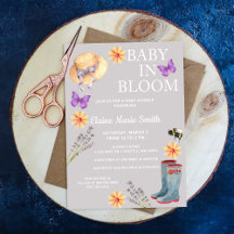 Budget Baby in Bloom Garden Kinderdusche Einladung