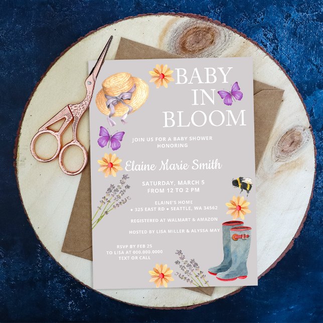Budget Baby in Bloom Garden Kinderdusche Einladung (Von Creator hochgeladen)