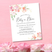 Budget Baby in Bloom Pink Blütendusche Einladung