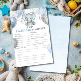 BUDGET Baby Predictions Boy Elephant Shower Game