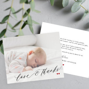 Budget Baby Shower Foto einfache Dankeskarten