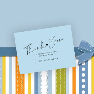 Budget Baby-Shower-Skript hellblaue Dankeskarte  Mitteilungskarte