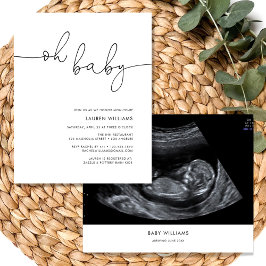 Budget Baby Shower Sonogram Foto Einladung Flyer