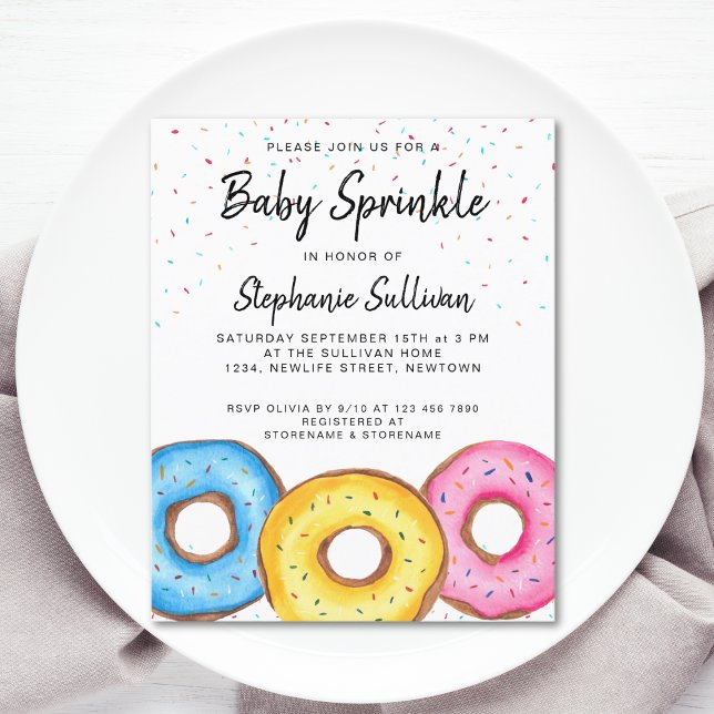 Budget Baby Sprinkle Donuts Kinderdusche Einladung (Von Creator hochgeladen)