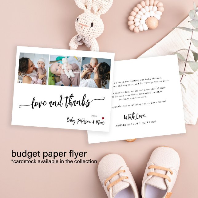 Budget Babydusche 3 Fotos danke Karte (Von Creator hochgeladen)