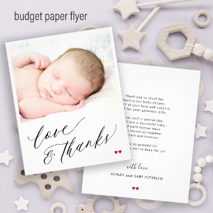 Budget Babydusche danke Foto Flyer