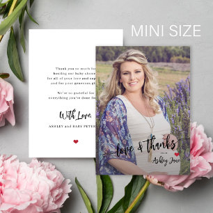 Budget-Babyparty-Foto moderne Schriftart Danke Mitteilungskarte