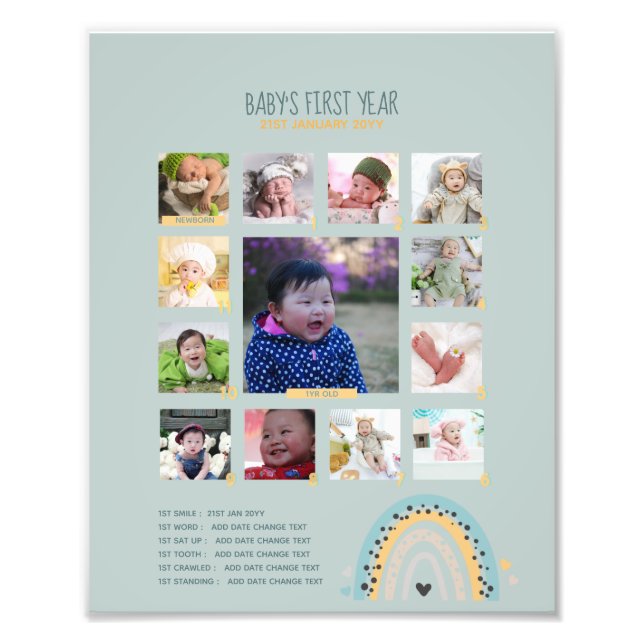 BUDGET Babys 1ère année PHOTO Grand-parent Keepsak (Devant)