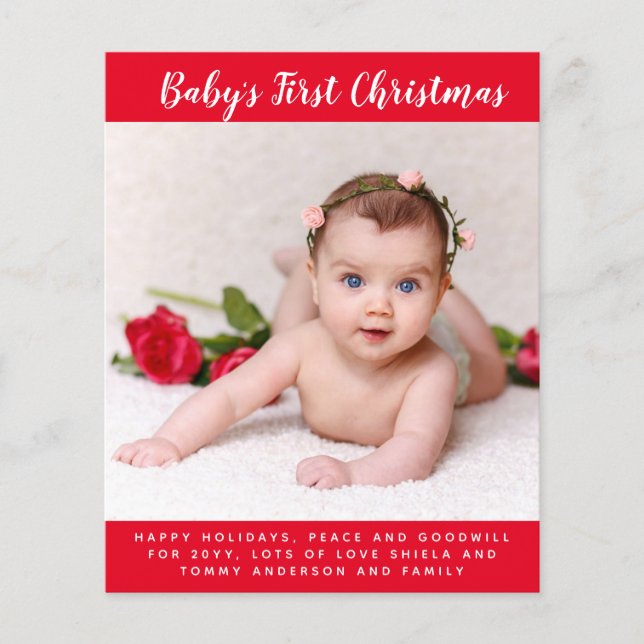 Budget Babys Erster Weihnachtsbrief für das FOTO (Vorderseite)