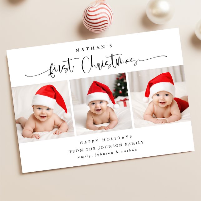 Budget Baby's First Christmas Foto Holiday Card (Von Creator hochgeladen)