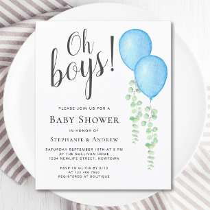 Budget Balloons Couple's Twins Baby Shower Einladu