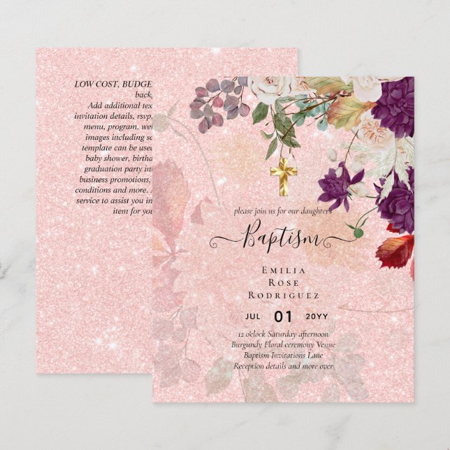 BUDGET BAPTISM Herbst florale Weihnachtsfeier Inv. (Vorne/Hinten)