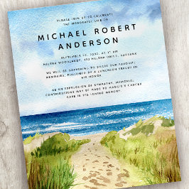 Budget Beach Ocean Celebration of Life Invitation