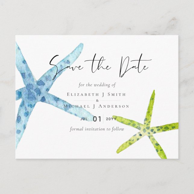 BUDGET BEACH Sea Ocean Life Hochzeit\ Postkarte (Vorderseite)