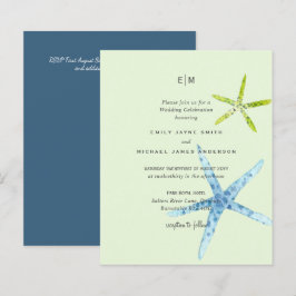 Budget Beachy Life Blue Limon Hochzeit Einladungen