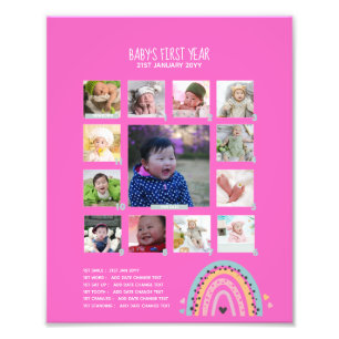 BUDGET Bébé 1ère année PHOTO COLLAGE Wall Art
