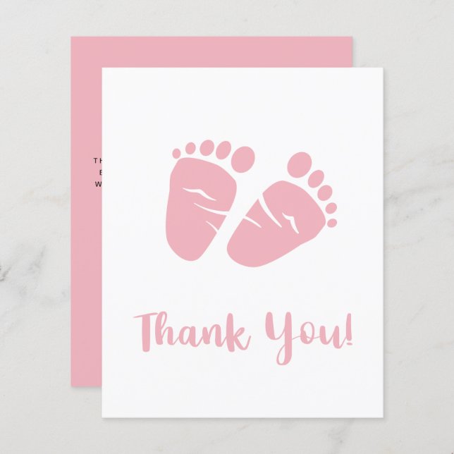 Budget Bébé fille pieds rose douche Carte de remer (Devant / Derrière)