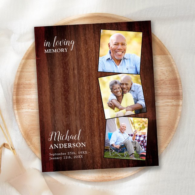 Budget Beerdigung Rustic 3 Foto Beileid Vielen Dan (Von Creator hochgeladen)